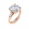 4.10 Ctw Round CZ & Tapered Baguette Engagement Ring