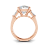 4.10 Ctw Round CZ & Tapered Baguette Engagement Ring