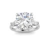 4.30 Ctw Round CZ & Tapered Baguette Engagement Ring