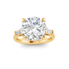 4.10 Ctw Round CZ & Tapered Baguette Engagement Ring