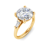 4.10 Ctw Round CZ & Tapered Baguette Engagement Ring