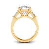 4.30 Ctw Round CZ & Tapered Baguette Engagement Ring