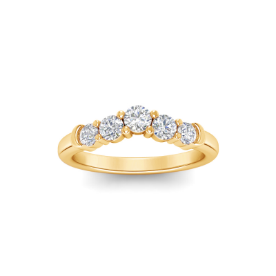 Lab Diamond Luxe Prong Set Curved Band