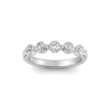 Five Stone Round CZ Shared Prong Half Eternity Wedding Band