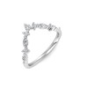 Alternating Round and Marquise Moissanite Curved Ring