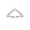 Alternating Round and Marquise Moissanite Curved Ring
