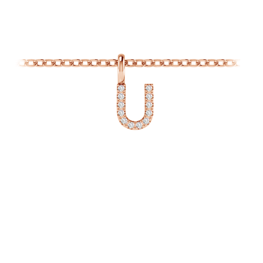 Pavé Letter Charm U