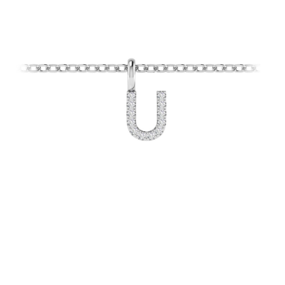 Diamond Pavé Letter Charm U
