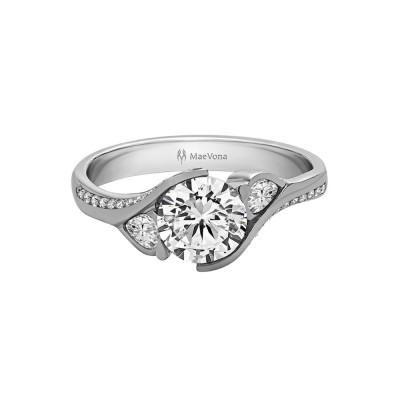 2 Ct Round Moissanite Poppy Pav?Engagement Ring