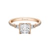 2 Ct Princess Moissanite Torsa Pav?Three Stone Engagement Ring