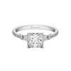 1 Ct Princess Moissanite Torsa Pav?Three Stone Engagement Ring