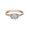 1 Ct Round Moissanite Gairsay Three Stone Engagement Ring