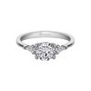 1 Ct Round Moissanite Gairsay Three Stone Engagement Ring