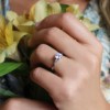 1.5 Ct Round Colorless Lab Diamond Gairsay Three Stone Engagement Ring