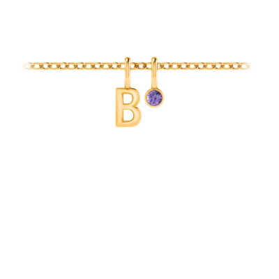 Birthstone Initial Necklace