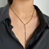 Gold Paperclip Lariat Y-Necklace