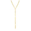 Gold Paperclip Lariat Y-Necklace