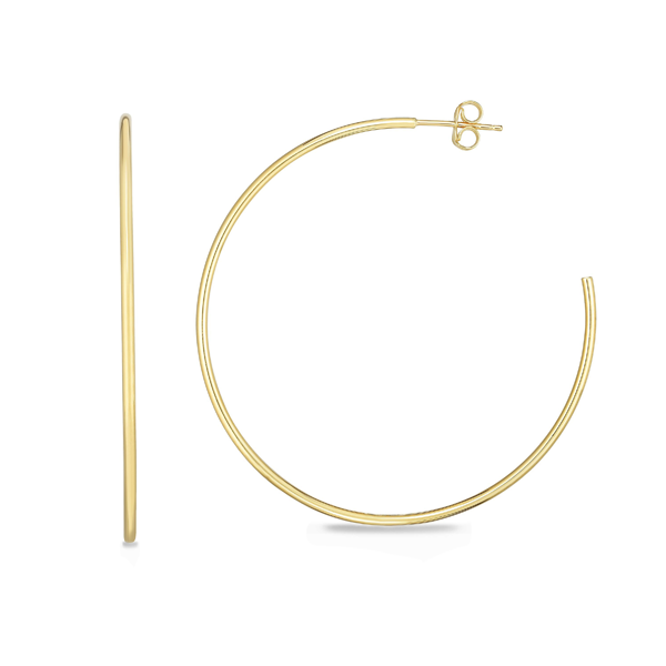 50mm Gold Thin Hoop Earrings