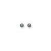 6mm Gold Black Cultured Pearl Stud Earrings
