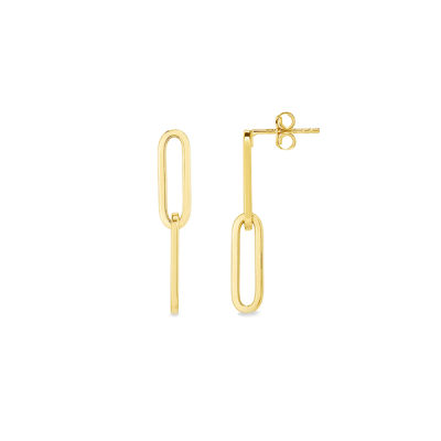Gold Paperclip Drop Earrings