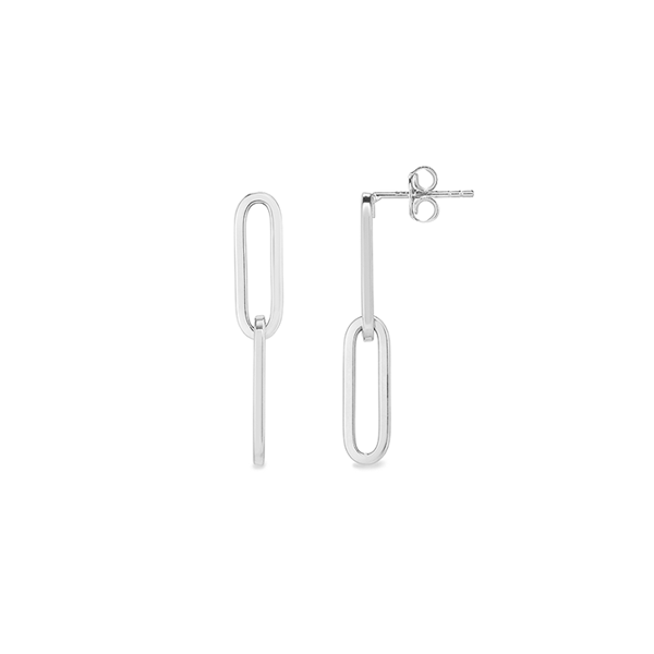Silver Paperclip Drop Earrings
