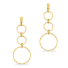 Gold Triple Hoop Drop Earrings