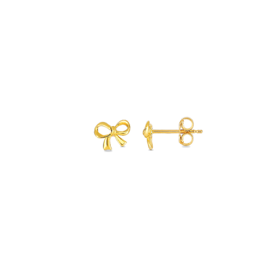 Gold Bow Stud Earrings