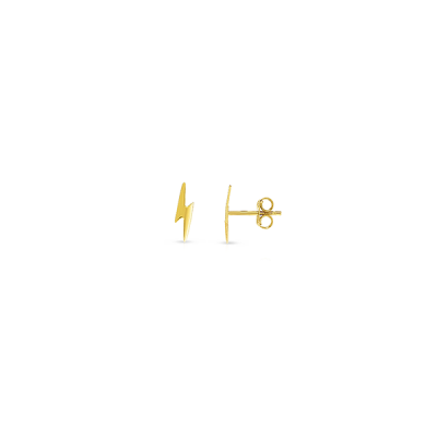 Gold Lightning Bolt Stud Earrings