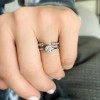 .75 Ct Moissanite & .25 Ctw Diamond Embrace Solitaire Open Ring