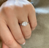 1.14 Ctw Oval CZ East West Halo Engagement Ring