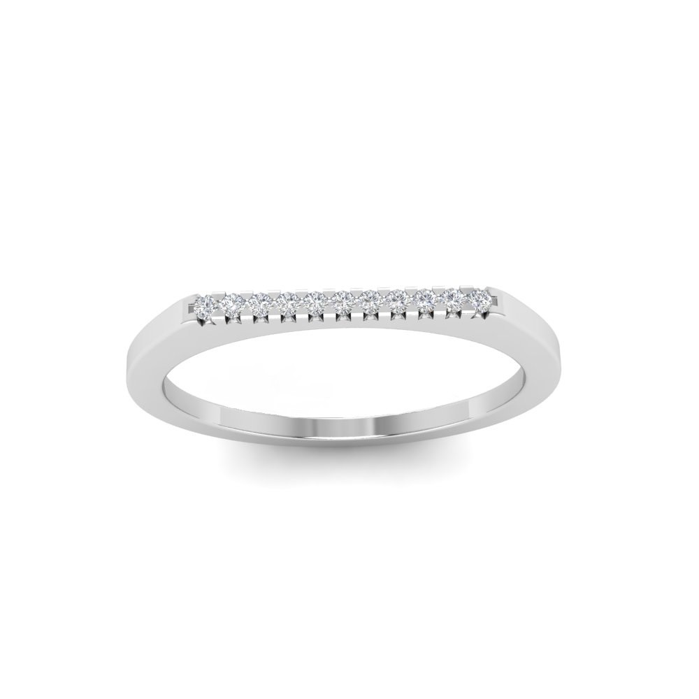 Lab Diamond Pavé Flat Top Stackable Band