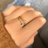 Birthstone Script Open Name Ring