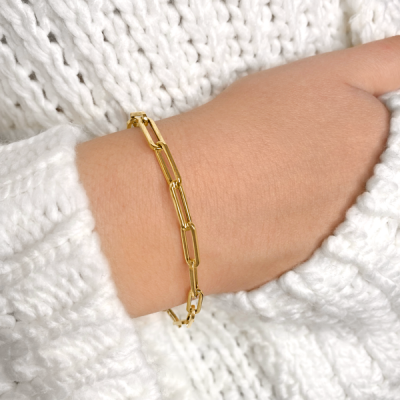 Gold Paperclip Bracelet