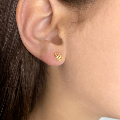 Gold Hamsa Stud Earrings
