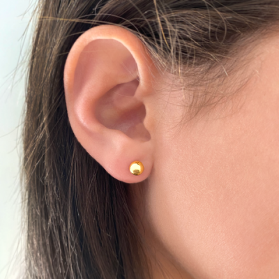 6mm Gold Ball Stud Earrings