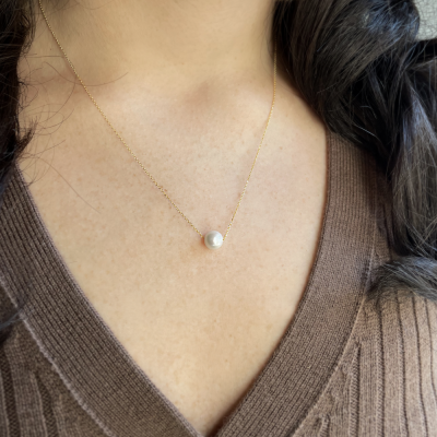 Single Pearl Bead Necklace