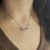 Rainbow CZ Script Love Necklace