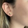 Gold Heart Stud Earrings