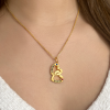 Personalized Birthstone Interlocking Heart Charm