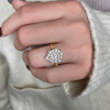 1.34 Ctw Pear CZ Sunburst Halo Engagement Ring
