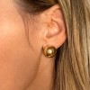Silver Half Ball Button Earrings