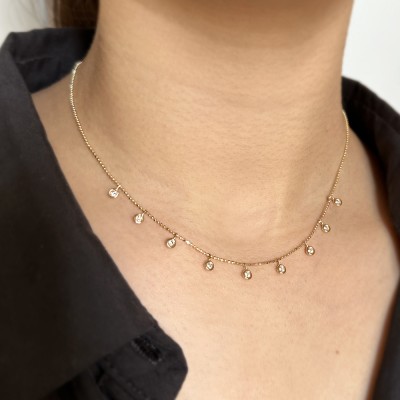 .25 Ctw Multi Drop Diamond Necklace