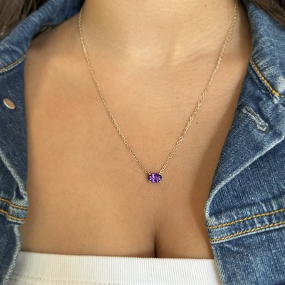 1 Ct Oval Birthstone Solitaire Pendant Necklace