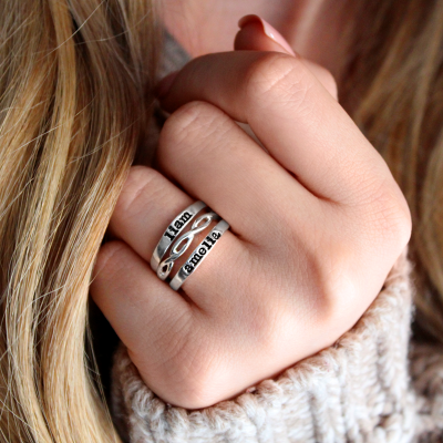 Slate and deals tell stackable rings