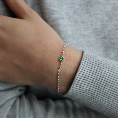 Bezel Birthstone Bracelet