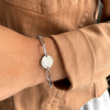 Silver Circle Charm Paperclip Bracelet