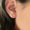 Gold Initial Stud Earrings  K
