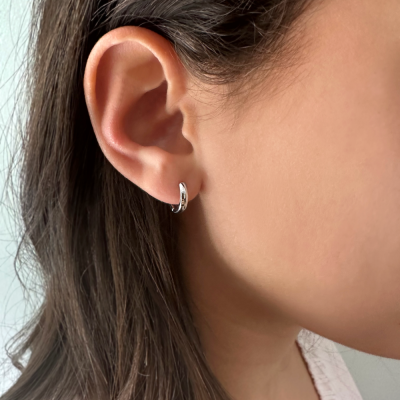 Silver Classic Huggie Earrings