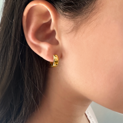 Gold Thick Mini Huggie Earrings