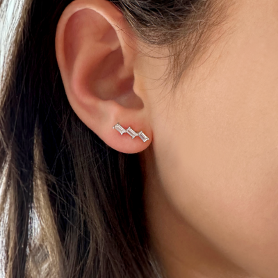 Gold & CZ Baguette Ear Climber
